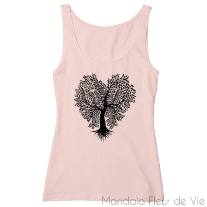 Débardeur Femme Arbre de Vie Cœur - Mandala Fleur de vie