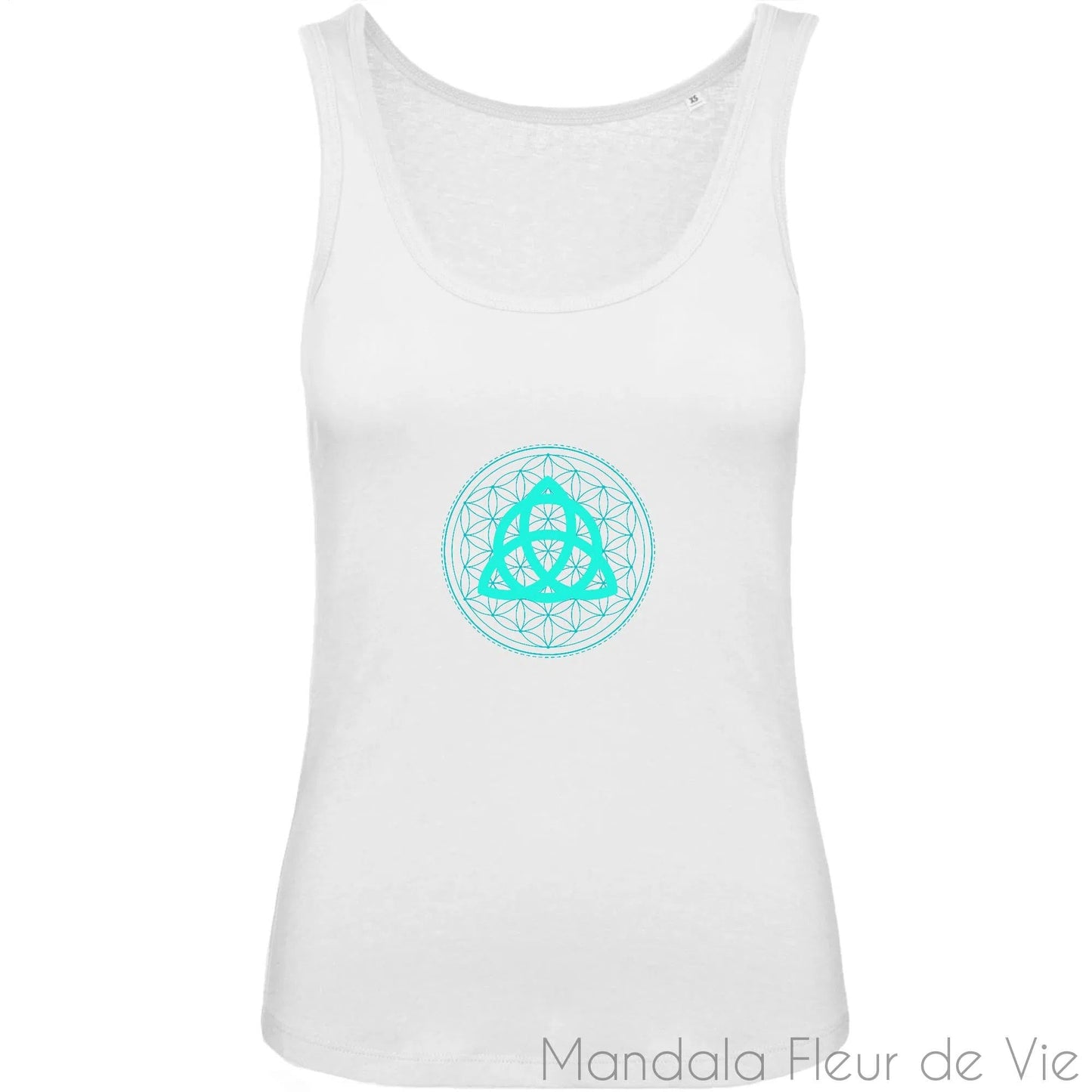 Débardeur Femme Fleur de Vie Triquetra Turquoise