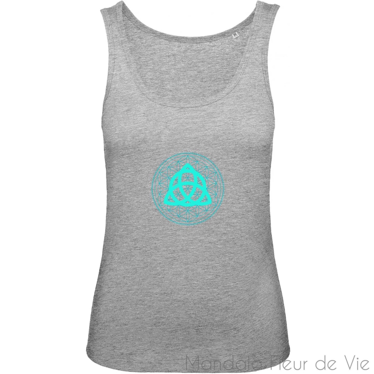 Débardeur Femme Fleur de Vie Triquetra Turquoise