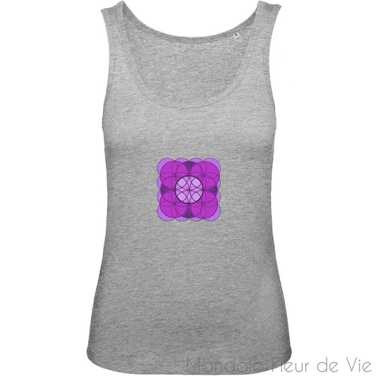 Débardeur Femme Mandala Fleur de Vie Violette