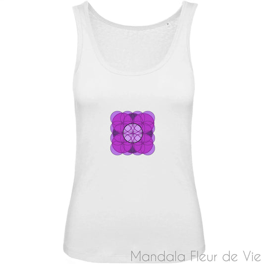 Débardeur Femme Mandala Fleur de Vie Violette