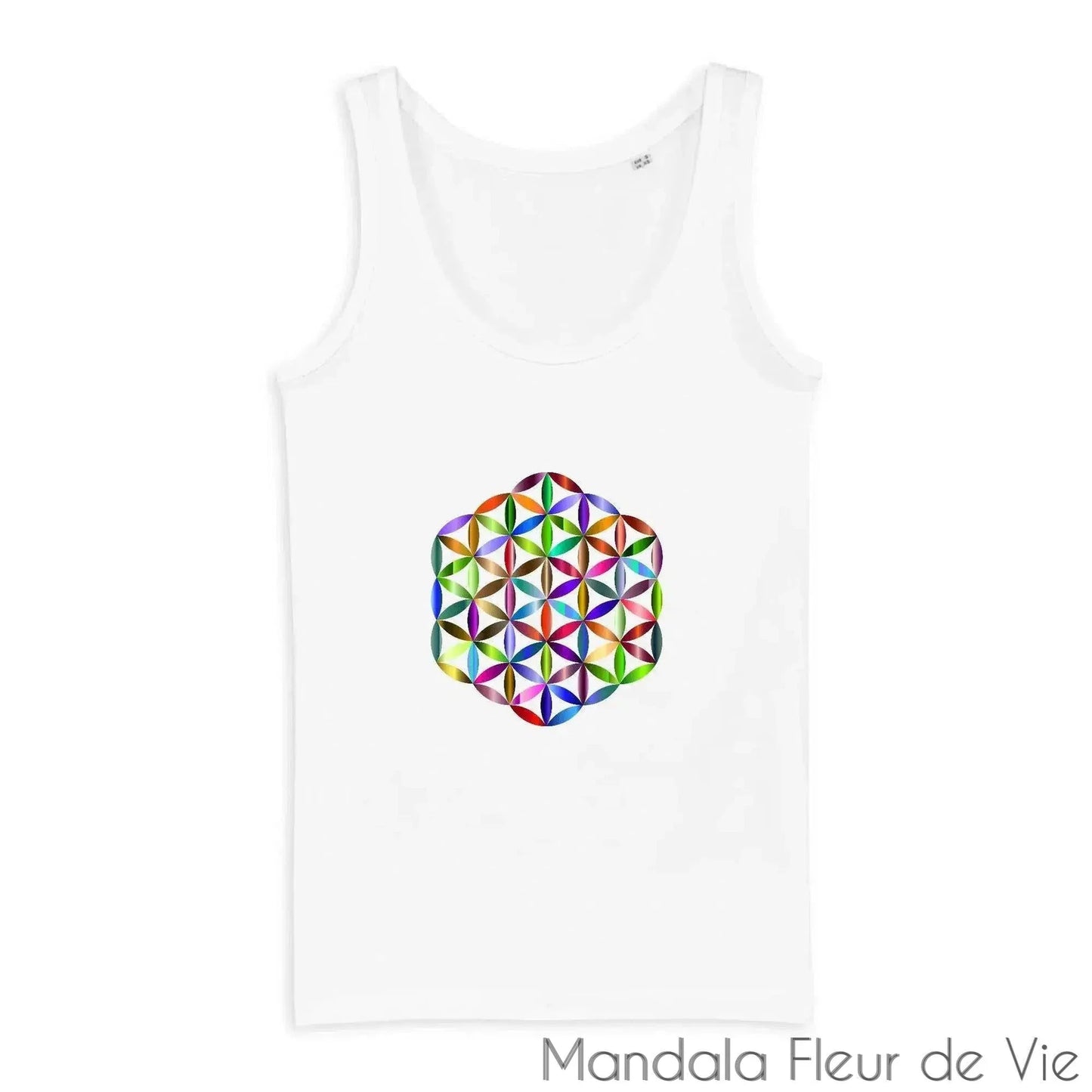 Débardeur Femme "Fleur de Vie Rainbow" Taille S - Mandala Fleur de vie