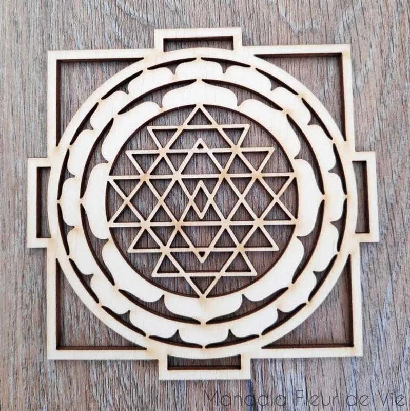 Décoration en Bois Mandala Sri Yantra