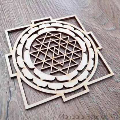 Décoration en Bois Mandala Sri Yantra