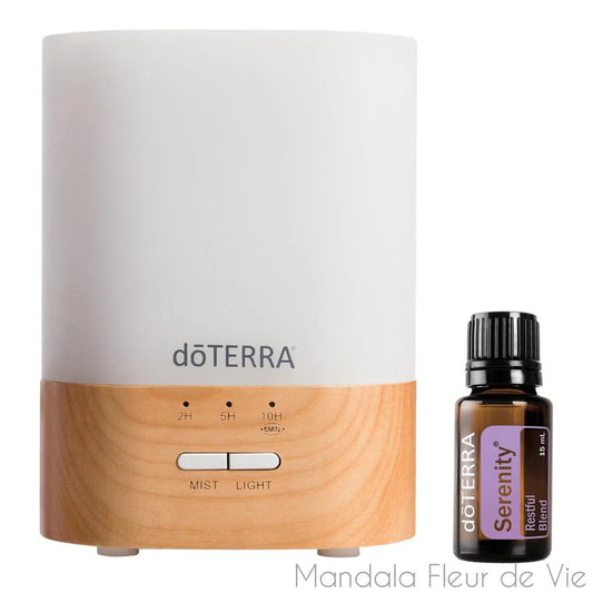 Diffuseur d'Huiles Essentielles avec doTERRA Serenity 15ml - Mandala Fleur de vie