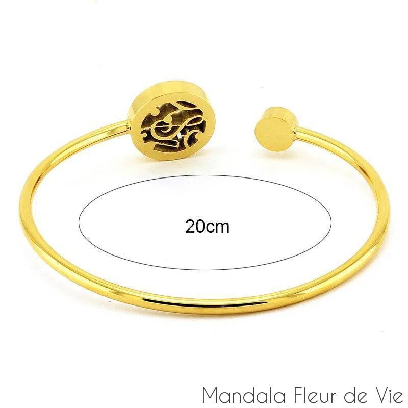 Élégant Bracelet Fleur de vie et cristaux Mandala Fleur de vie