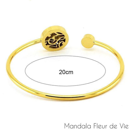 Élégant Bracelet Fleur de vie et cristaux Mandala Fleur de vie