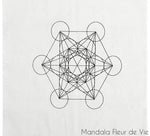 Tissu imprimé Fleur de vie/ Cube de Métatron/Graine de vie Mandala Fleur de vie