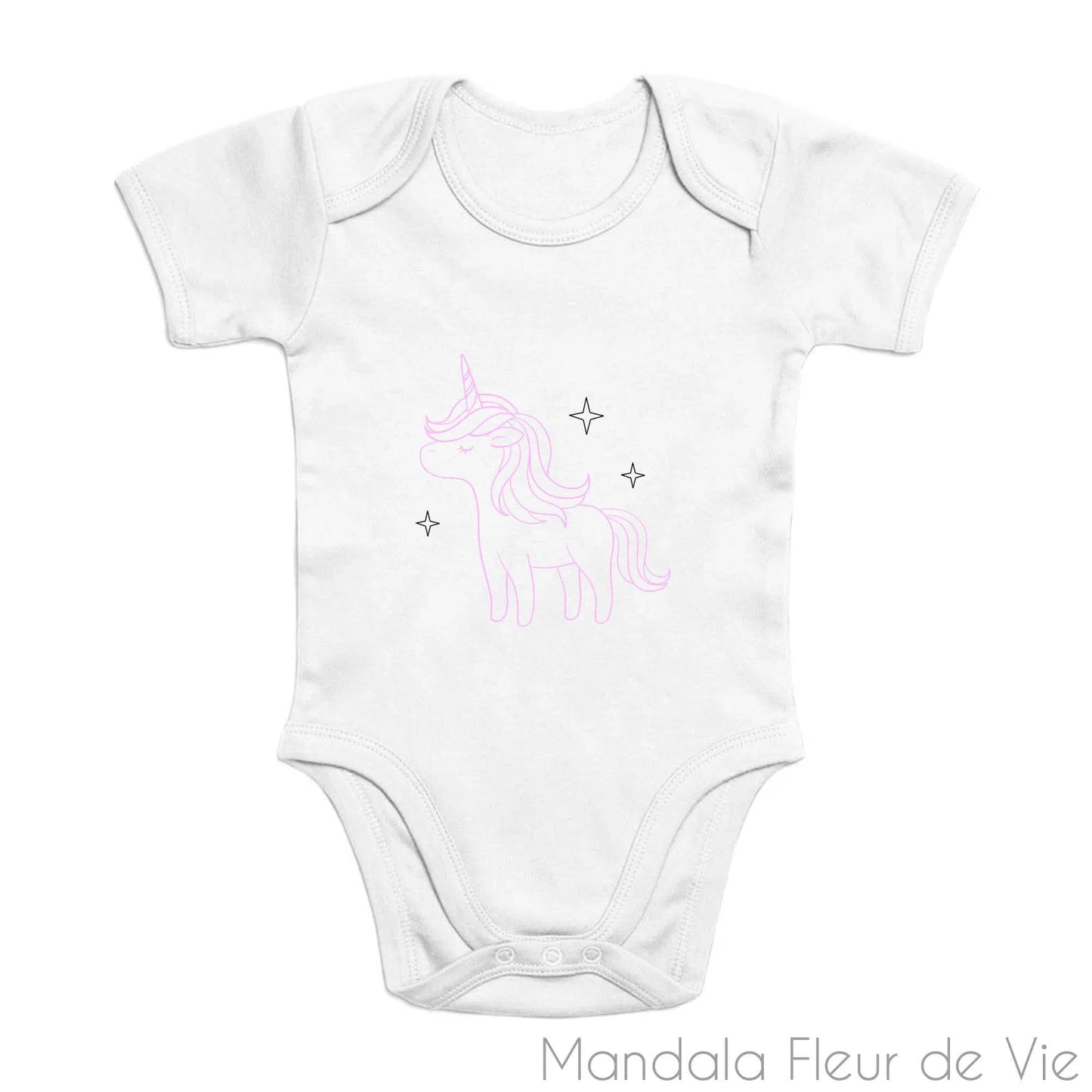 Grenouillère Bébé Mandala Licorne Etoiles