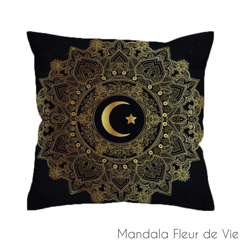 Housse de Coussin Mandala Etoile & Lune