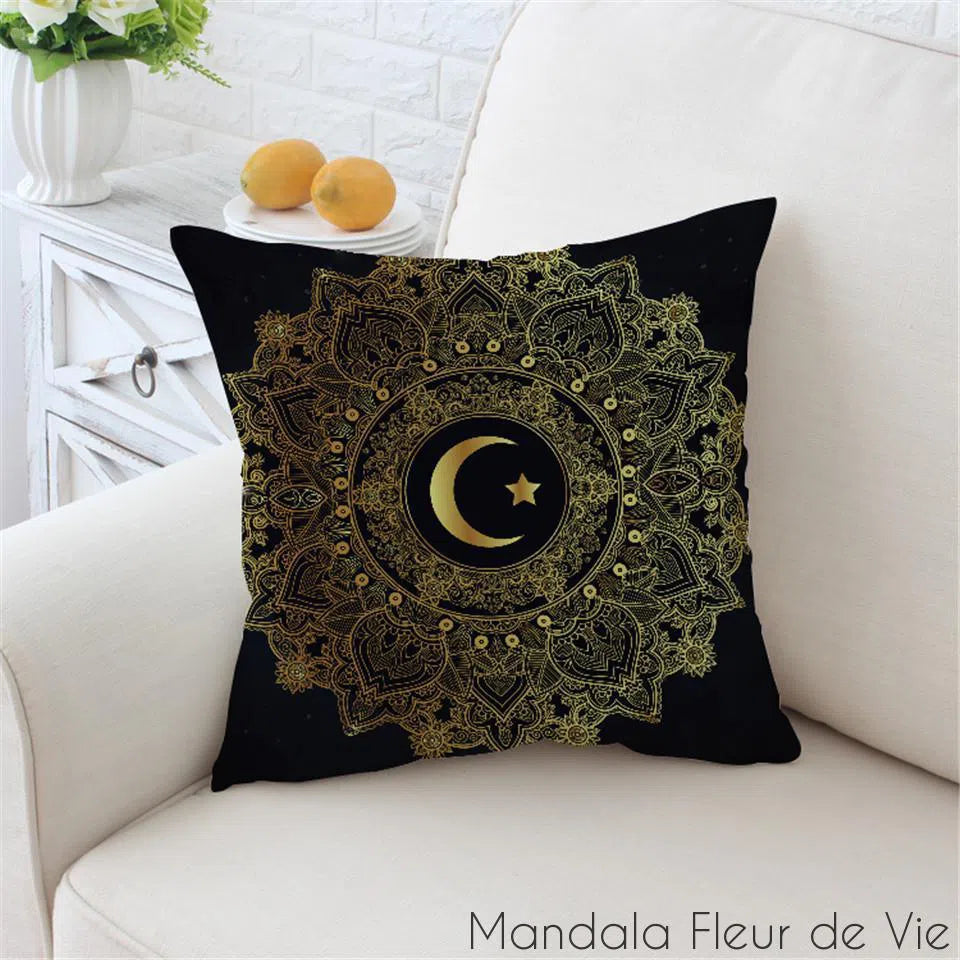 Housse de Coussin Mandala Etoile & Lune