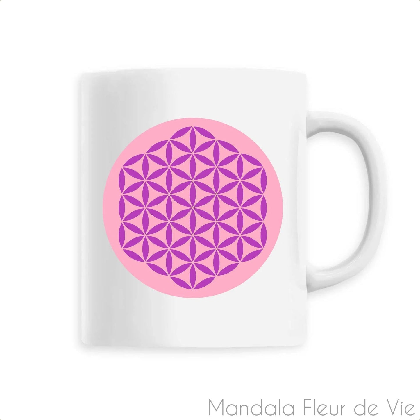 Mug en Céramique Fleur de vie Rose/Mauve