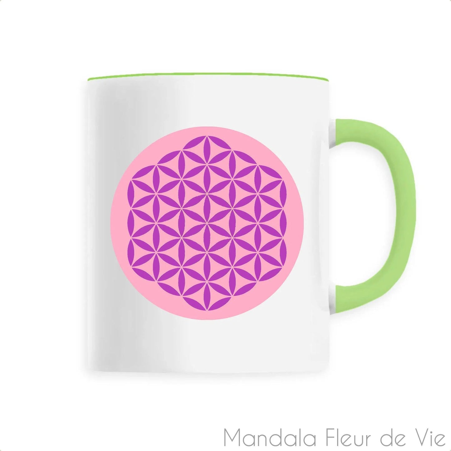 Mug en Céramique Fleur de vie Rose/Mauve