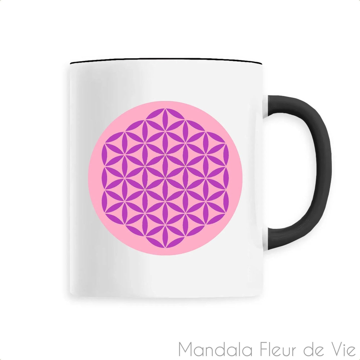 Mug en Céramique Fleur de vie Rose/Mauve