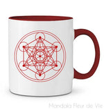 Mug Cube de Metatron Rouge - Mandala Fleur de vie