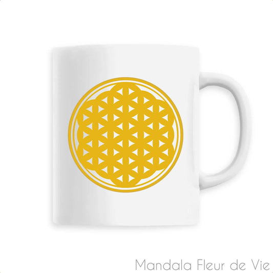 Mug Fleur de Vie Jaune Or