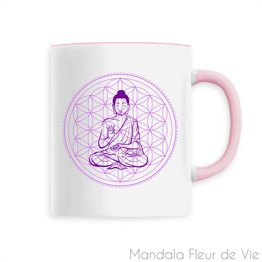 Mug Fleur de Vie Violette avec Bouddha