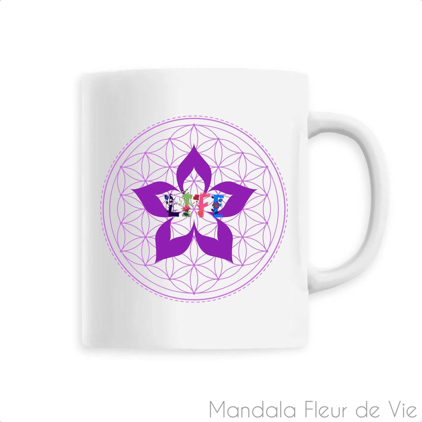 Mug Fleur de Vie & Lotus "LIFE"