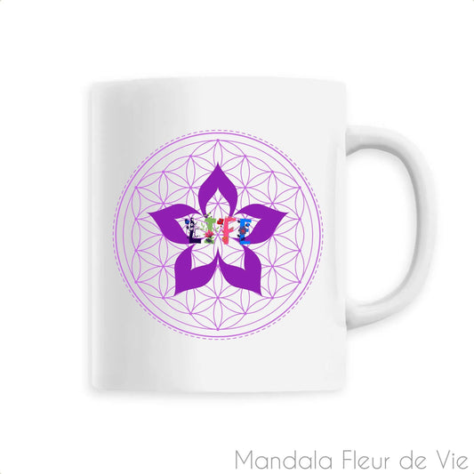 Mug Fleur de Vie & Lotus "LIFE"