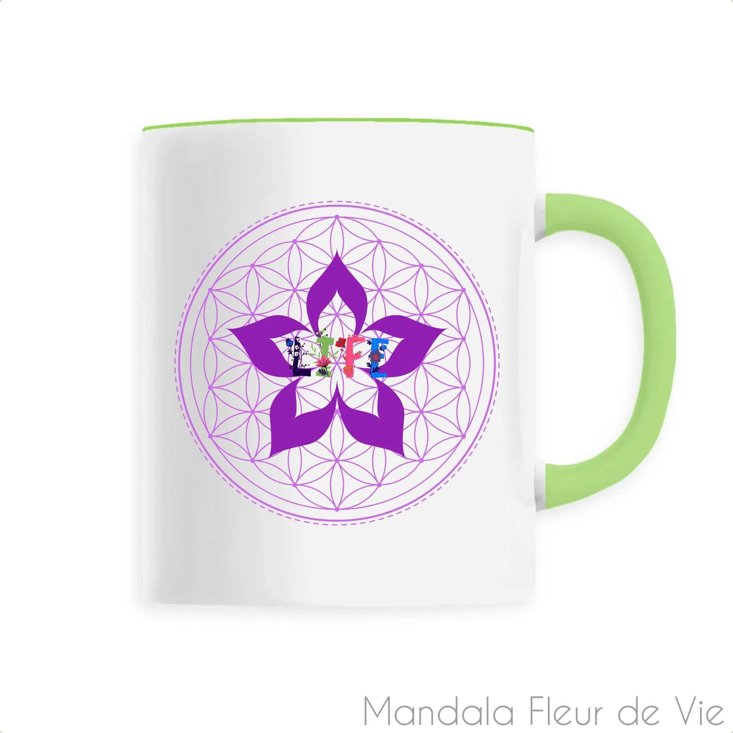 Mug Fleur de Vie & Lotus "LIFE"