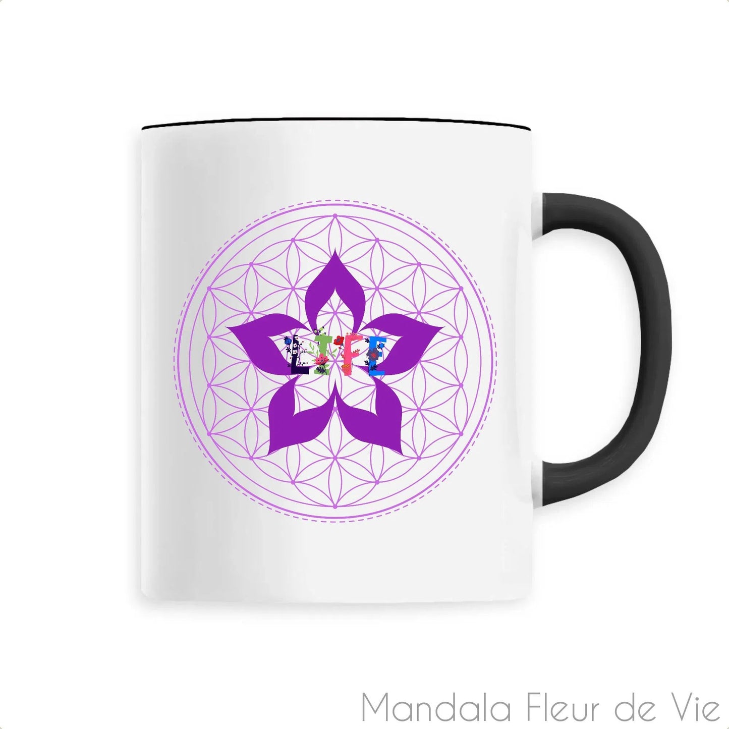 Mug Fleur de Vie & Lotus "LIFE"