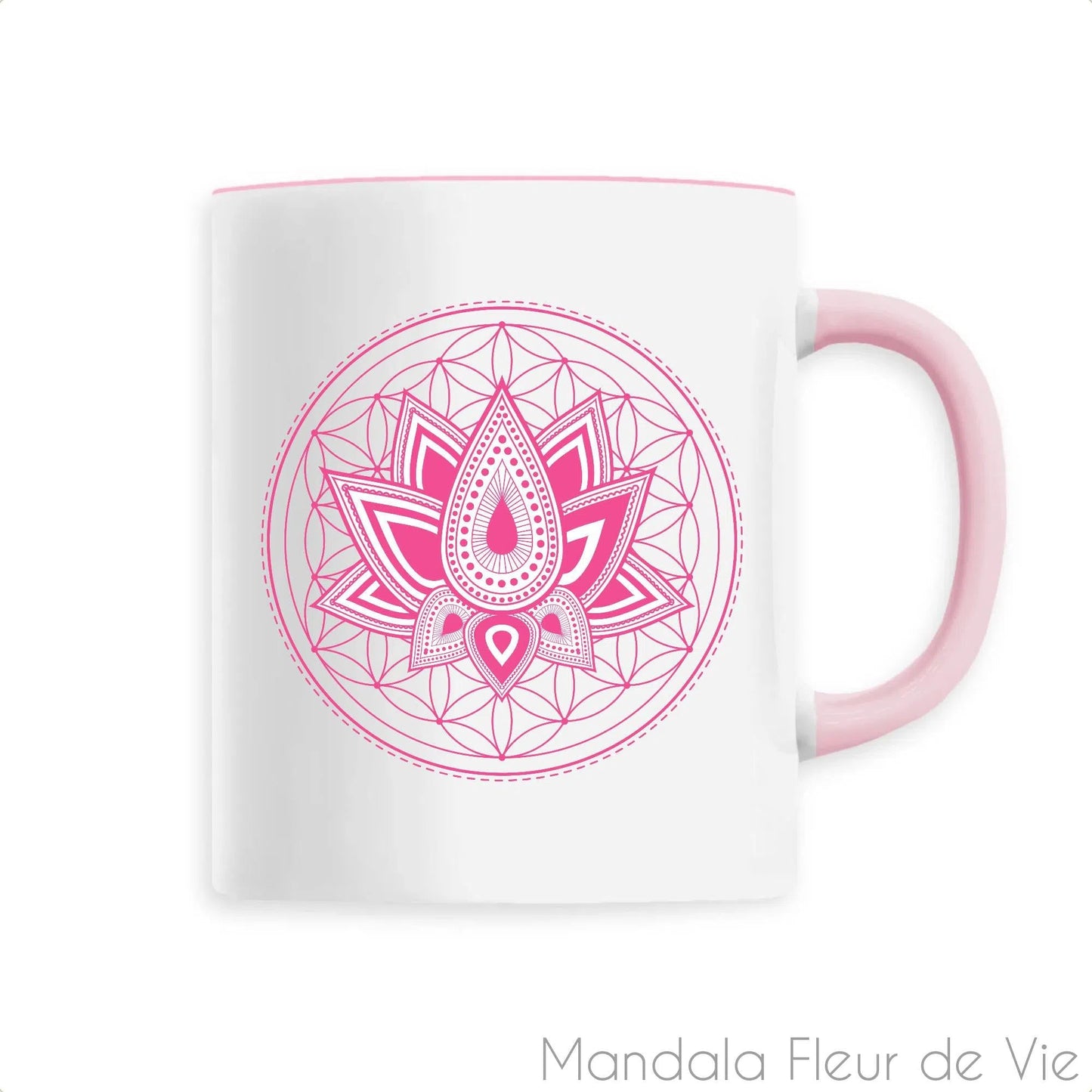 Mug Mandala Fleur de Vie "Lotus Rose"