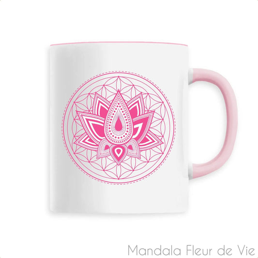 Mug Mandala Fleur de Vie "Lotus Rose"