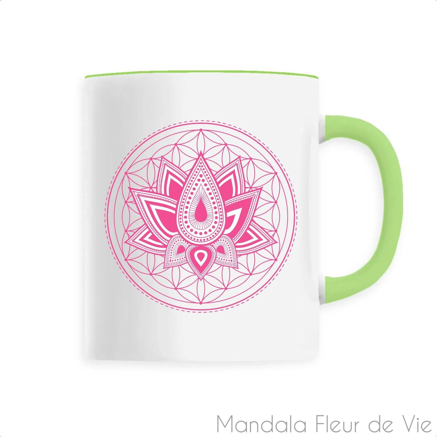 Mug Mandala Fleur de Vie "Lotus Rose"