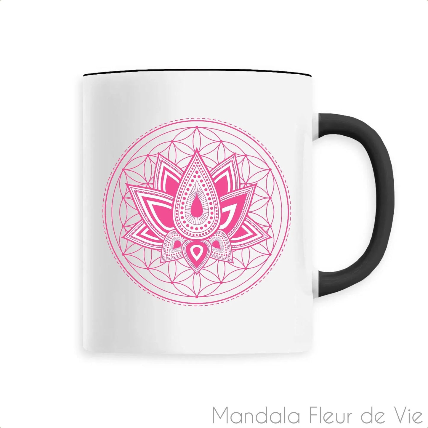 Mug Mandala Fleur de Vie "Lotus Rose"