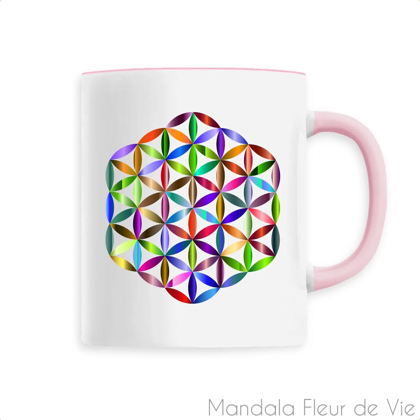 Mug en Céramique Fleur de vie Arc-en-ciel