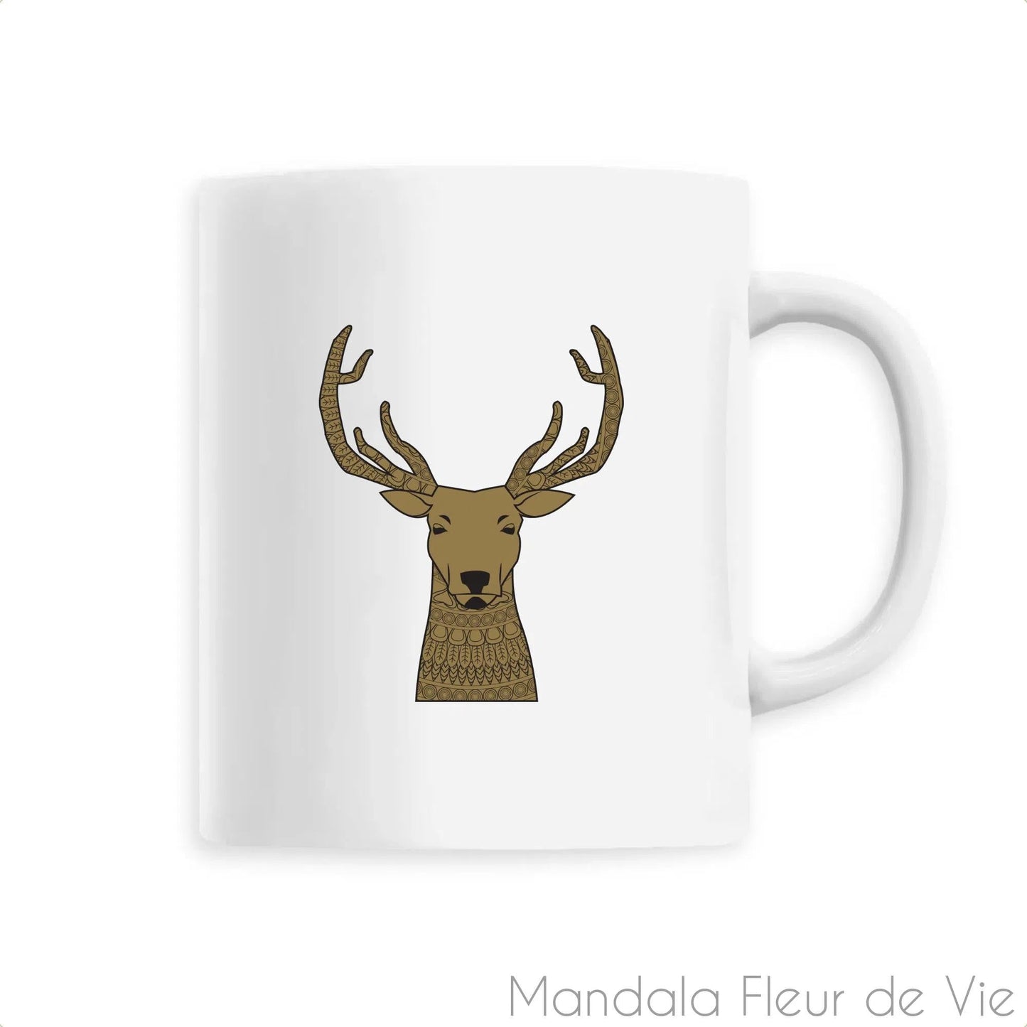 Mug en Céramique Mandala Animaux Cerf