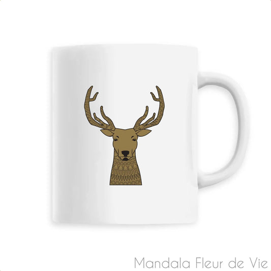 Mug en Céramique Mandala Animaux Cerf