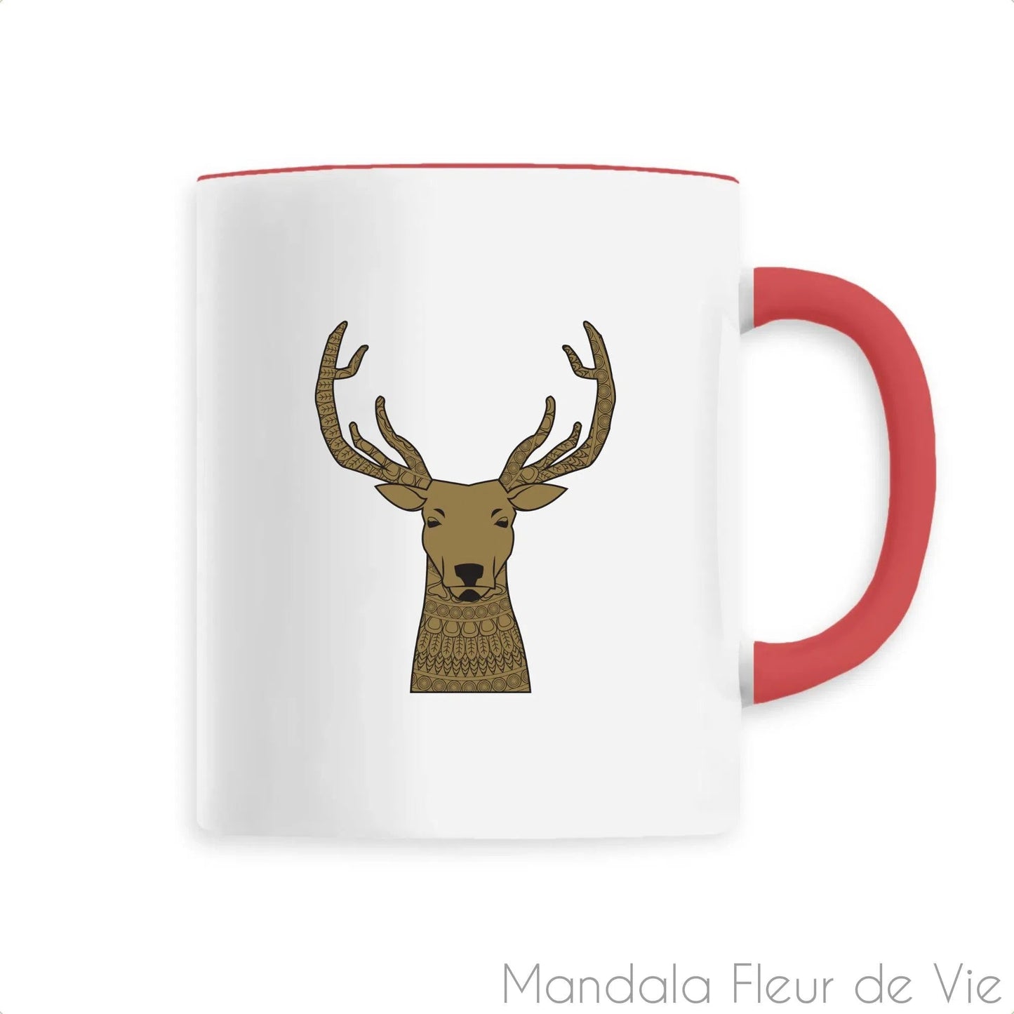 Mug en Céramique Mandala Animaux Cerf