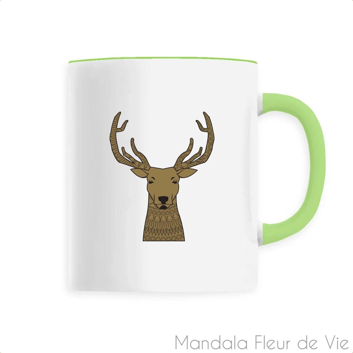 Mug en Céramique Mandala Animaux Cerf