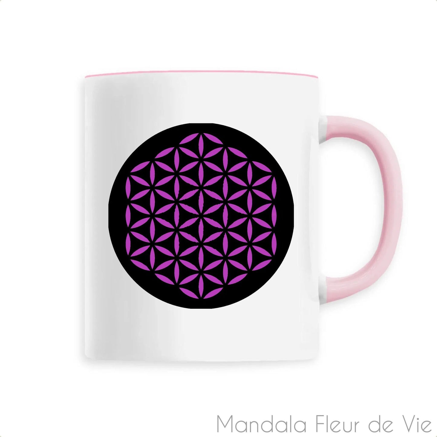 Mug Fleur de vie Violet/Noir