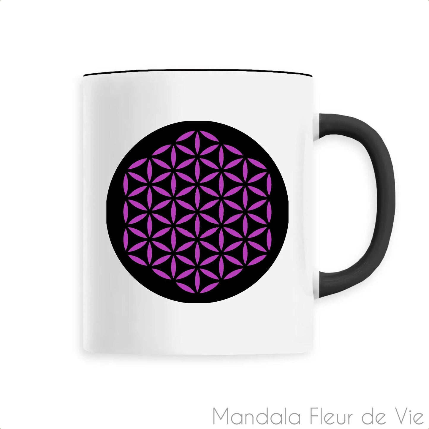 Mug Fleur de vie Violet/Noir