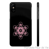 Coque Téléphone Cube de Metatron Rose/Noir