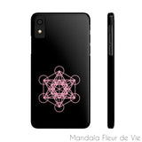 Coque Téléphone Cube de Metatron Rose/Noir