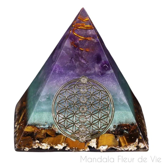 Orgonite Pyramide Fleur de Vie