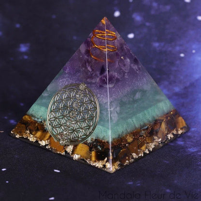 Orgonite Pyramide Fleur de Vie