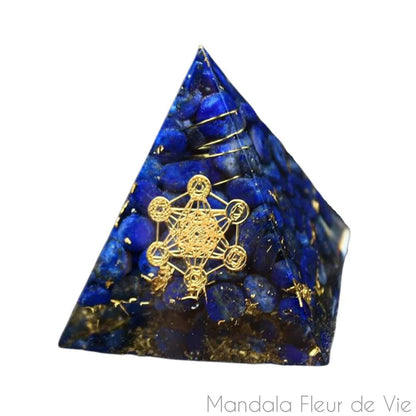 Orgonite Pyramide Métatron - Mandala Fleur de vie