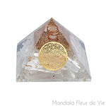 Orgonite Pyramide Sénénite - Mandala Fleur de vie