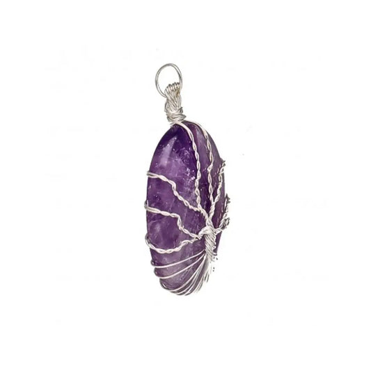 Amethyste arbre de vie pendentif