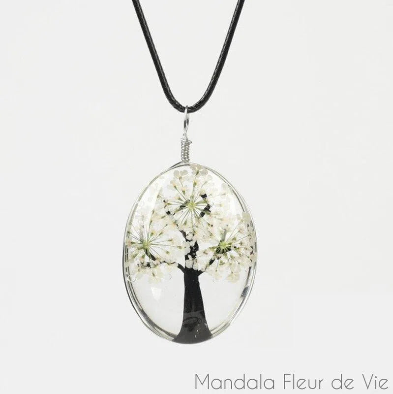 Pendentif Arbre Fleurs Séchées