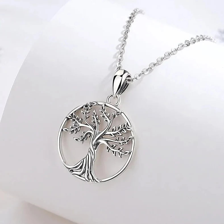 Pendentif Arbre de Vie Argent - Mandala Fleur de vie