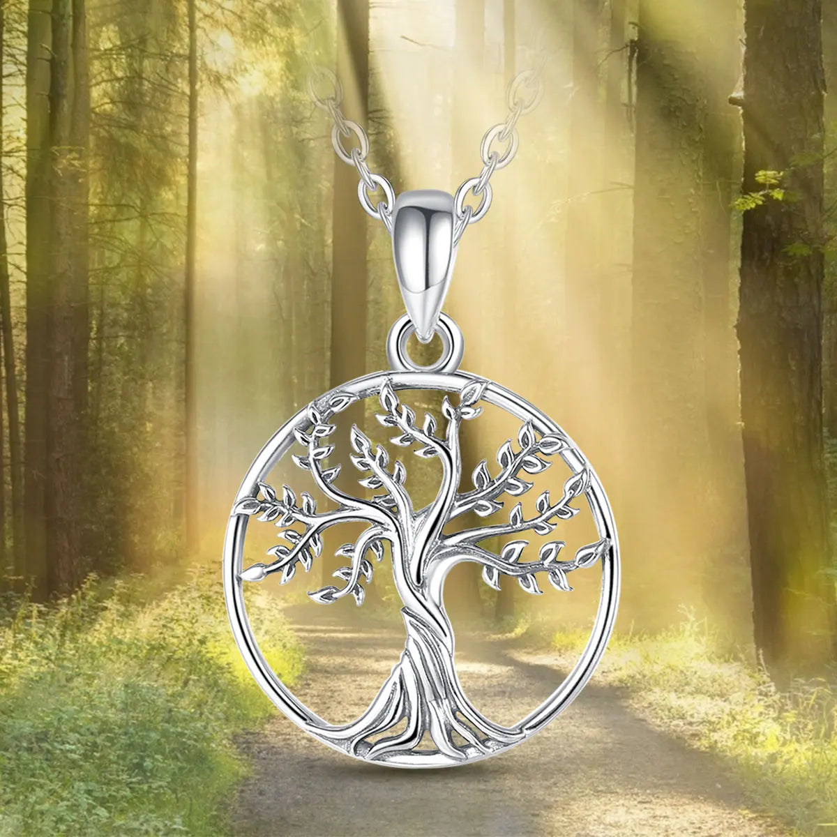 Pendentif Arbre de Vie Argent - Mandala Fleur de vie