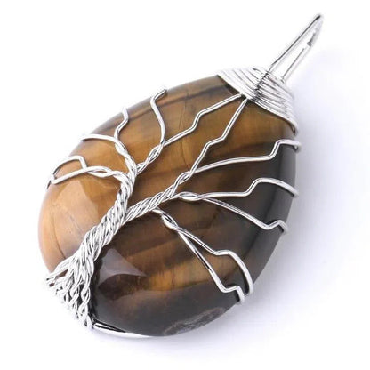 Pendentif Arbre de Vie Pierre Naturelle