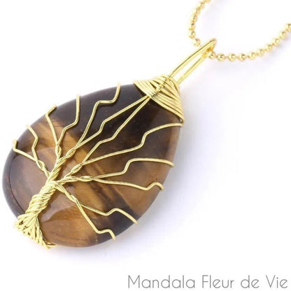 Pendentif Arbre de Vie Pierre Naturelle