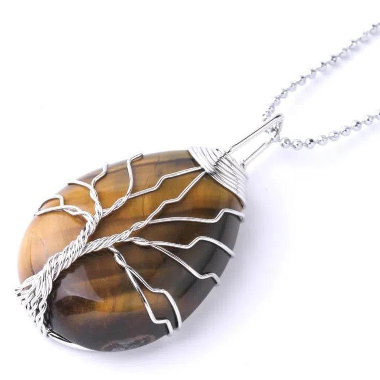 Pendentif Arbre de Vie Pierre Naturelle