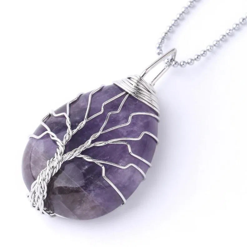 Pendentif Arbre de Vie Pierre Naturelle